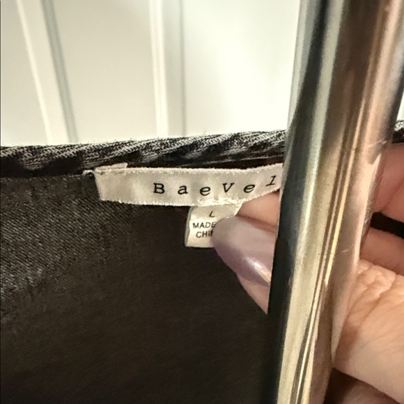 Black Denim V-Neck Tiered Dress/Blouse - Picture 2 of 5